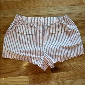 J. Crew Red and White Striped Women Mini Boxer Shorts; like new, never worn